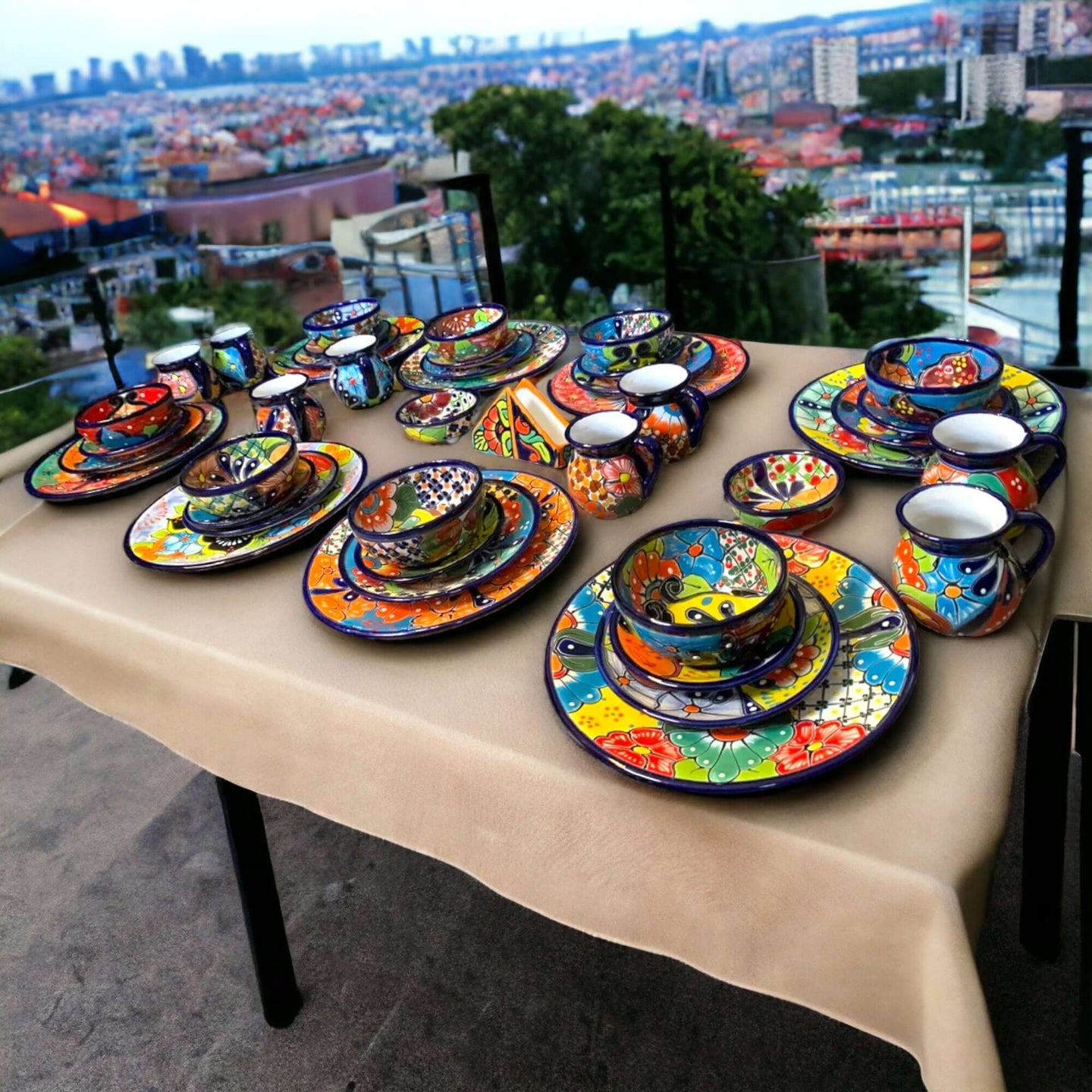 Talavera Dinnerware Set - 51-Piece Floral Collection